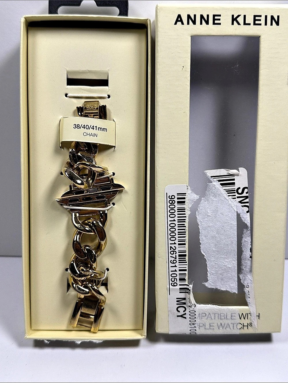 Anne Klein Fashion Chain Bracelet for Apple Watch Gold